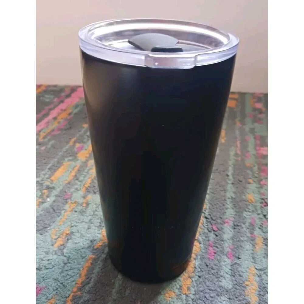 Starbucks Tumbler Stainless Steel 20oz Black Green Logo W Lid 2018 Traveler